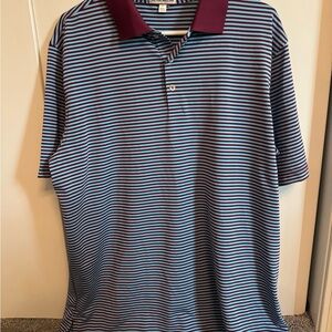 Peter Millar Blue and Purple Striped Polo